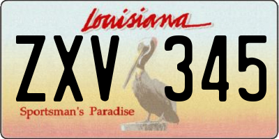 LA license plate ZXV345