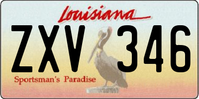 LA license plate ZXV346