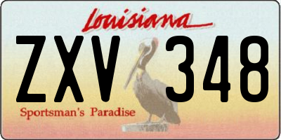 LA license plate ZXV348