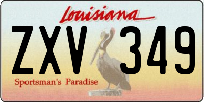 LA license plate ZXV349