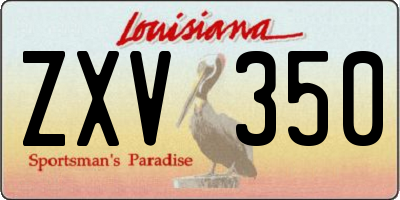 LA license plate ZXV350