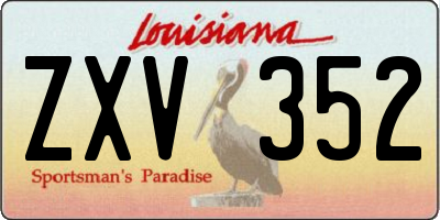 LA license plate ZXV352