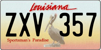 LA license plate ZXV357