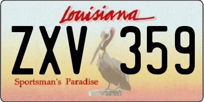 LA license plate ZXV359