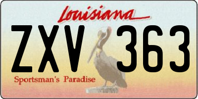 LA license plate ZXV363