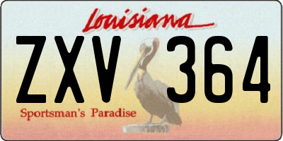 LA license plate ZXV364