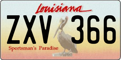 LA license plate ZXV366