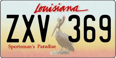 LA license plate ZXV369