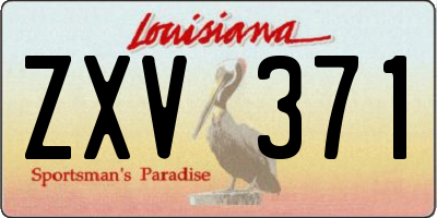 LA license plate ZXV371