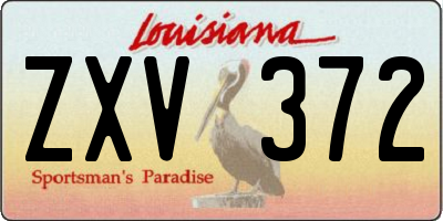 LA license plate ZXV372