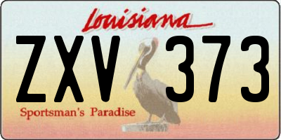 LA license plate ZXV373