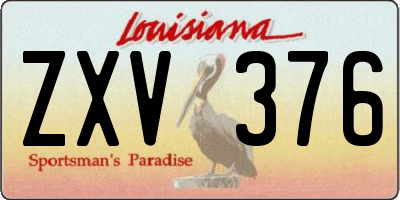 LA license plate ZXV376