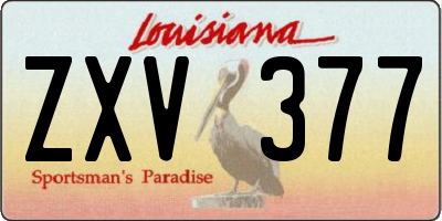 LA license plate ZXV377