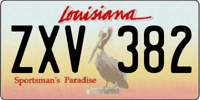 LA license plate ZXV382
