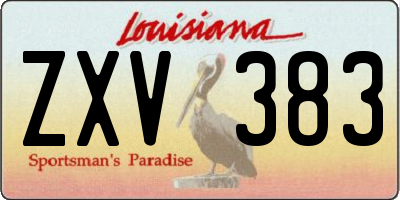 LA license plate ZXV383