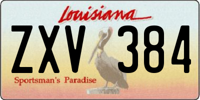 LA license plate ZXV384