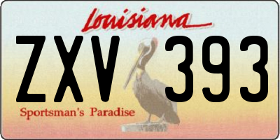 LA license plate ZXV393