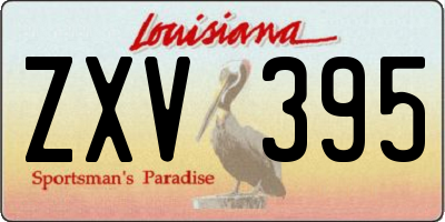 LA license plate ZXV395