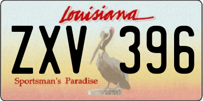 LA license plate ZXV396