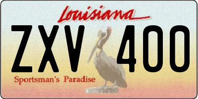 LA license plate ZXV400