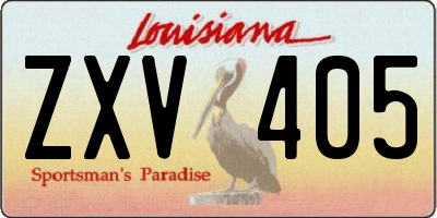LA license plate ZXV405