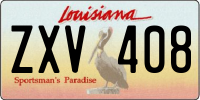 LA license plate ZXV408