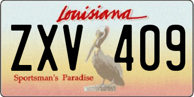 LA license plate ZXV409