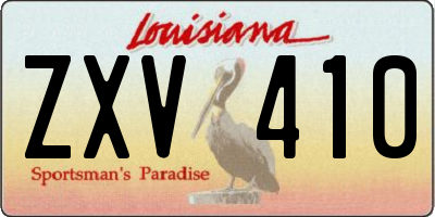 LA license plate ZXV410