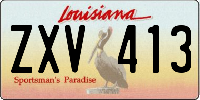 LA license plate ZXV413