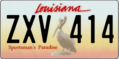 LA license plate ZXV414