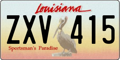 LA license plate ZXV415