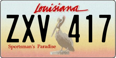 LA license plate ZXV417