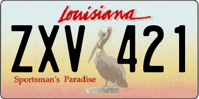 LA license plate ZXV421