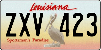 LA license plate ZXV423