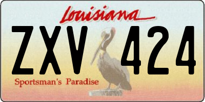LA license plate ZXV424