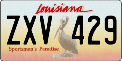 LA license plate ZXV429