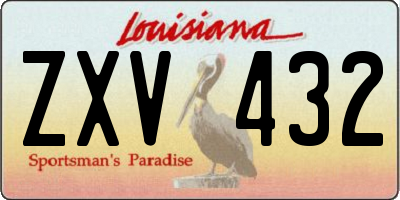 LA license plate ZXV432