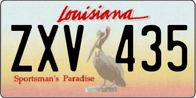 LA license plate ZXV435