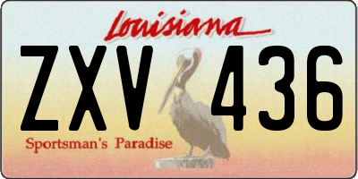 LA license plate ZXV436
