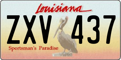 LA license plate ZXV437