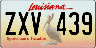 LA license plate ZXV439