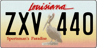 LA license plate ZXV440