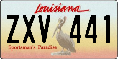 LA license plate ZXV441