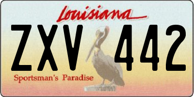 LA license plate ZXV442