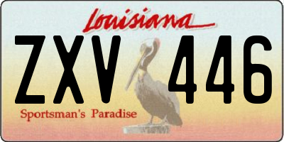 LA license plate ZXV446