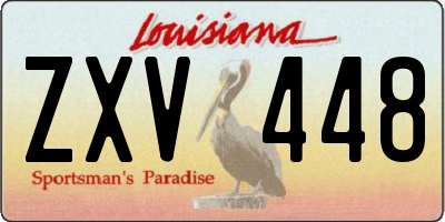 LA license plate ZXV448