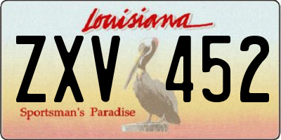 LA license plate ZXV452