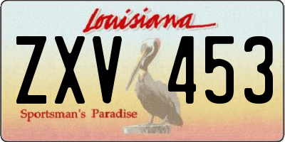 LA license plate ZXV453