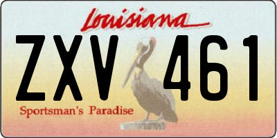 LA license plate ZXV461