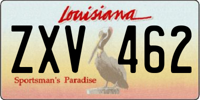 LA license plate ZXV462
